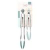 Cook with Color 2 Piece 9" & 12" Heat Resistant Silicone Locking Tongs in Teal