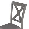 TREXM 6-Piece Kitchen Dining Table Set Wooden Rectangular Dining Table, 4 Fabric Chairs and Bench Family Furniture (Gray)