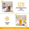 4 Set Glass Cups with Bamboo Lids and Straws, 20oz Can Shaped Drinking Beer Glasses, Iced Coffee Cups, Cute Tumbler with 2 Cleaning Brushes, Ideal for