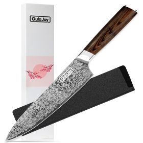 Qulajoy Japanese Chef Knife  Kitchen Knife High Carbon German Steel Cooking Knives Damascus Pattern Japanese Knife With Ergonomic Handle For Home Kitc