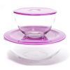 DÃ©cor USA Two Pack Purple Seal & Storage Glass Bowl Set