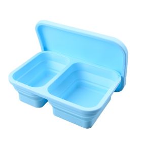 Reusable Pizza Storage Container with  Microwavable Serving Trays - Adjustable Pizza Slice Container to Organize & Save Space - BPA Free, Microwave, & (Color: lake blue, size: 1020ML)